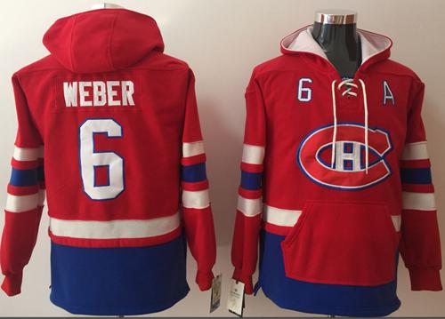Canadiens #6 Shea Weber Red Name & Number Pullover NHL Hoodie